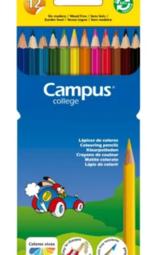 Lápices de Colores Campus College 12 Colores