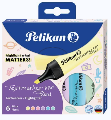 Estuche 6 marcador fluorescente textmarker 490 colores pastel
