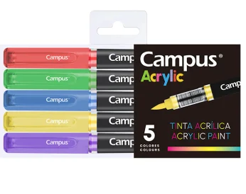 Rotuladores Acrílicos Campus Acrylic Punta Pincel 5 colores