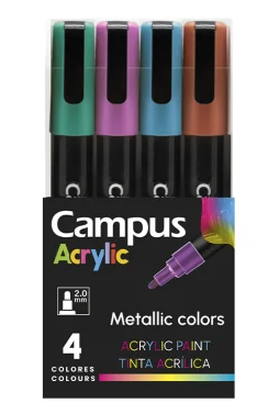Rotuladores Acrílicos Campus Acrylic 4 colores Metálicos