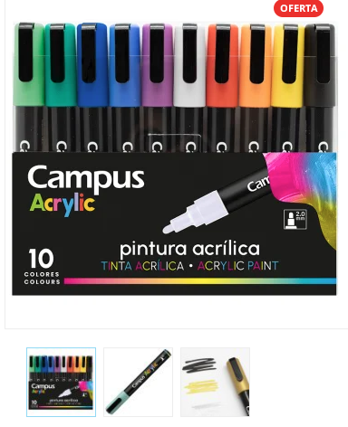 Rotuladores Acrílicos Campus Acrylic 10 colores Básicos