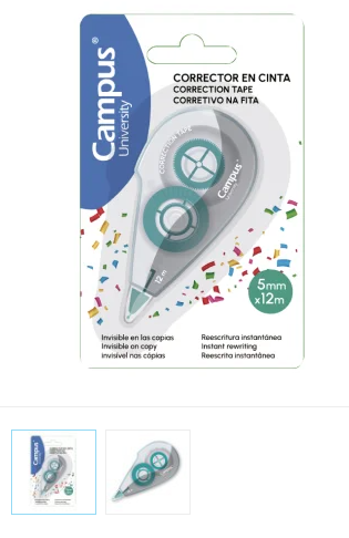 Corrector en Cinta Campus University 5 mm x 12 m Blíster /1 ud
