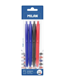 BLISTER 4 BOLIGRAFOS P1 TOUCH 2 AZUL NEGRO Y ROJO