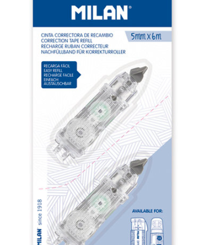 BLISTER 2 RECAMBIOS CINTA CORRECTORA CILINDRICA Y EXTENSION